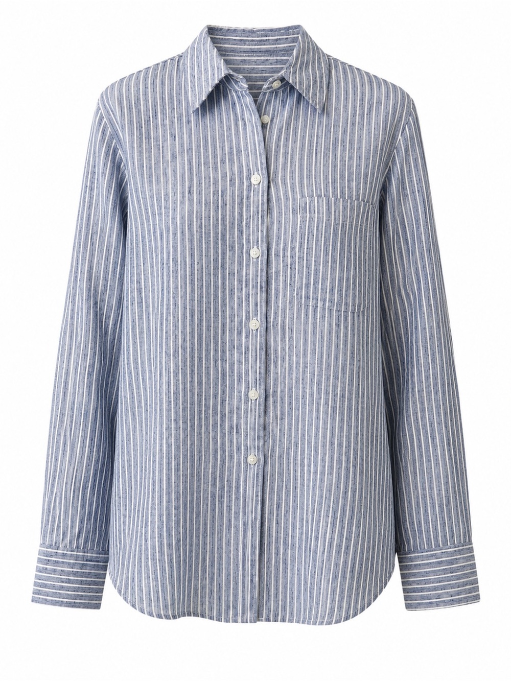 Lucky Brand Blue and White Striped Button-Up Shirt